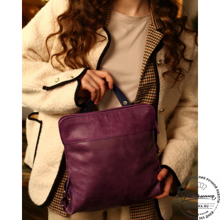 Женский кожаный рюкзак "Салоники" (чёрный)